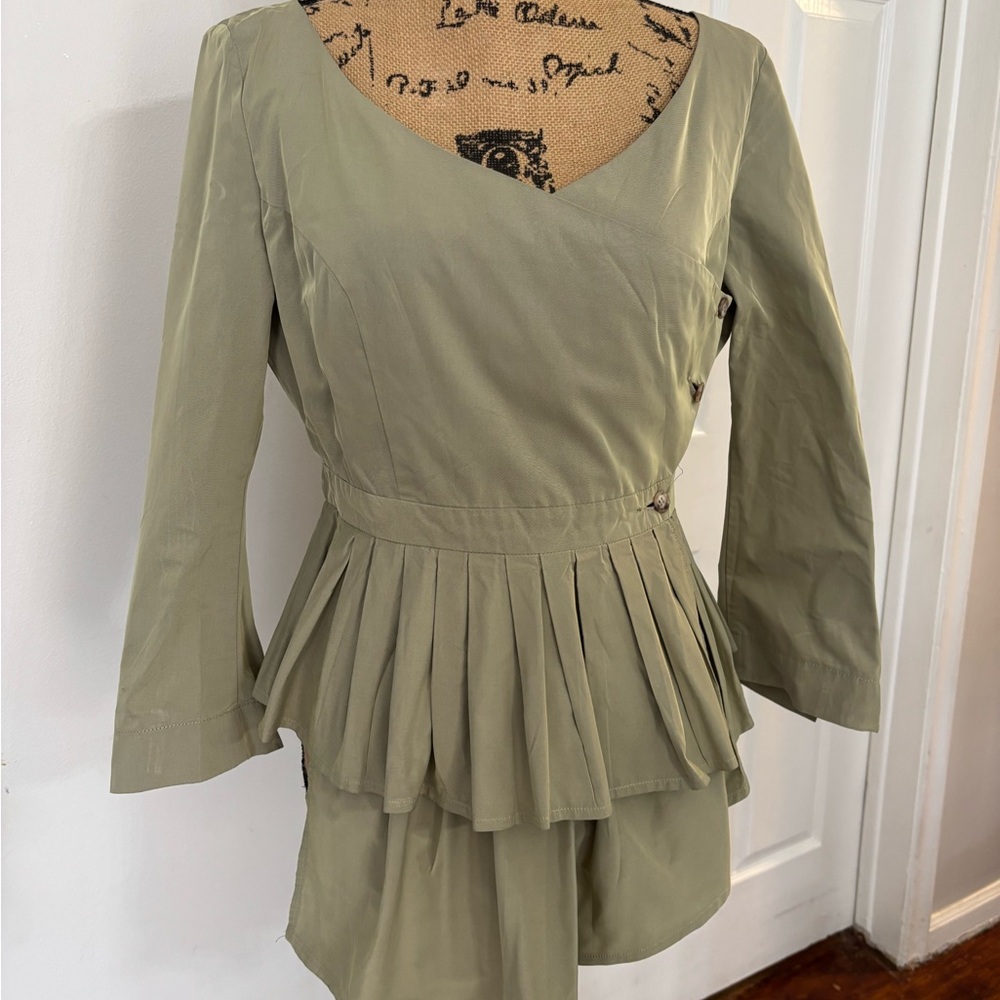 Elm‎ Design Ginger Taffeta Refined Tailoring MsrP $545 Vanity Sizing 2/L Blouse